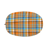 Orange And Blue Madras Pattern Print Car Side Mirror Covers