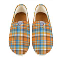 Orange And Blue Madras Pattern Print Casual Shoes