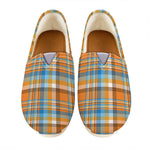 Orange And Blue Madras Pattern Print Casual Shoes