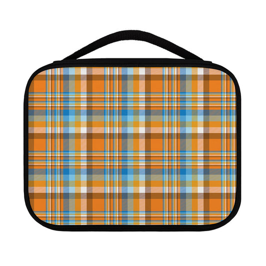 Orange And Blue Madras Pattern Print Classic Bible Case