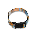 Orange And Blue Madras Pattern Print Dog Collar