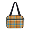 Orange And Blue Madras Pattern Print Double Strap Bible Bag