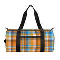 Orange And Blue Madras Pattern Print Gym Bag