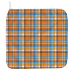Orange And Blue Madras Pattern Print Hand Towel