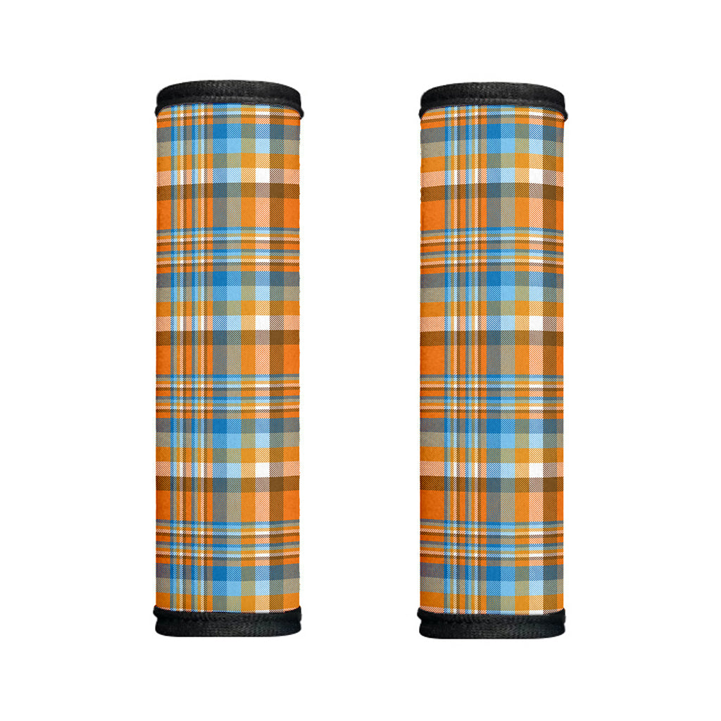 Orange And Blue Madras Pattern Print Handle Covers