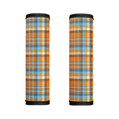 Orange And Blue Madras Pattern Print Handle Covers
