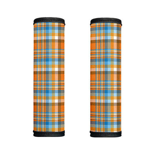 Orange And Blue Madras Pattern Print Handle Covers
