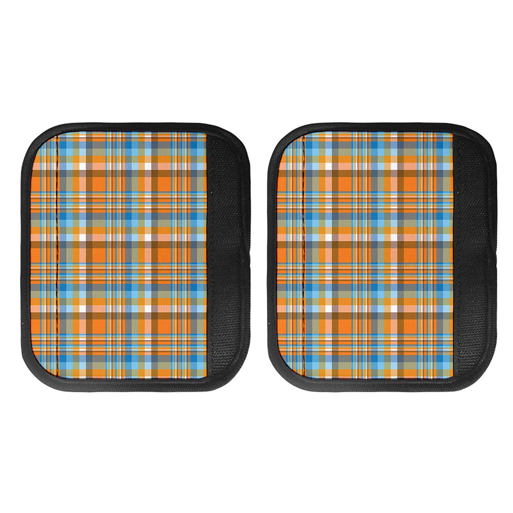 Orange And Blue Madras Pattern Print Handle Covers