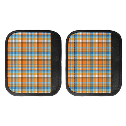Orange And Blue Madras Pattern Print Handle Covers