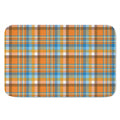 Orange And Blue Madras Pattern Print Indoor Door Mat