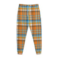 Orange And Blue Madras Pattern Print Jogger Pants