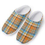 Orange And Blue Madras Pattern Print Mesh Casual Shoes