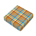 Orange And Blue Madras Pattern Print Outdoor Seat Cushion Cover