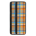 Orange And Blue Madras Pattern Print Refrigerator Handle Covers