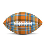 Orange And Blue Madras Pattern Print Rugby Ball