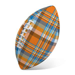 Orange And Blue Madras Pattern Print Rugby Ball