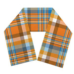 Orange And Blue Madras Pattern Print Scarf