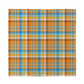 Orange And Blue Madras Pattern Print Silk Bandana
