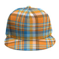 Orange And Blue Madras Pattern Print Snapback Cap