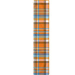 Orange And Blue Madras Pattern Print Table Runner