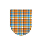 Orange And Blue Madras Pattern Print Toilet Lid Cover