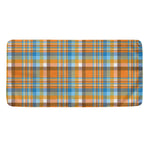 Orange And Blue Madras Pattern Print Towel