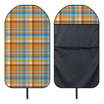Orange And Blue Madras Pattern Print Waterproof Car Seat Cover