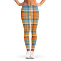 Orange And Blue Madras Pattern Print Women's Leggings