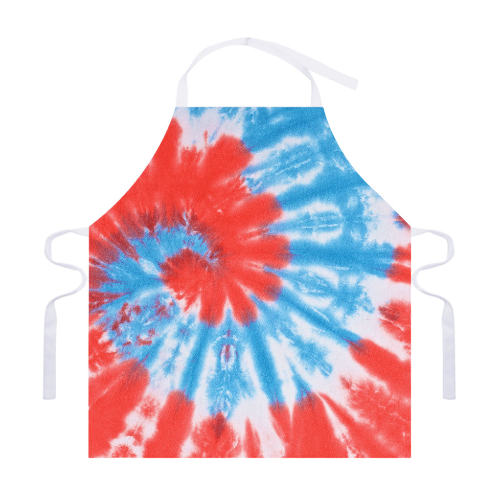 Orange And Blue Tie Dye Print Adjustable Apron