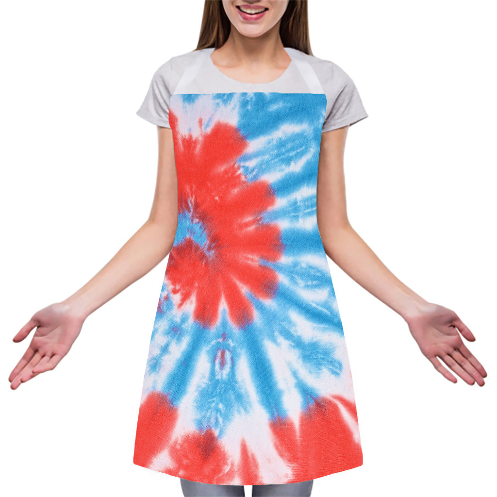 Orange And Blue Tie Dye Print Adjustable Apron