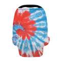 Orange And Blue Tie Dye Print Baby Seat Cover