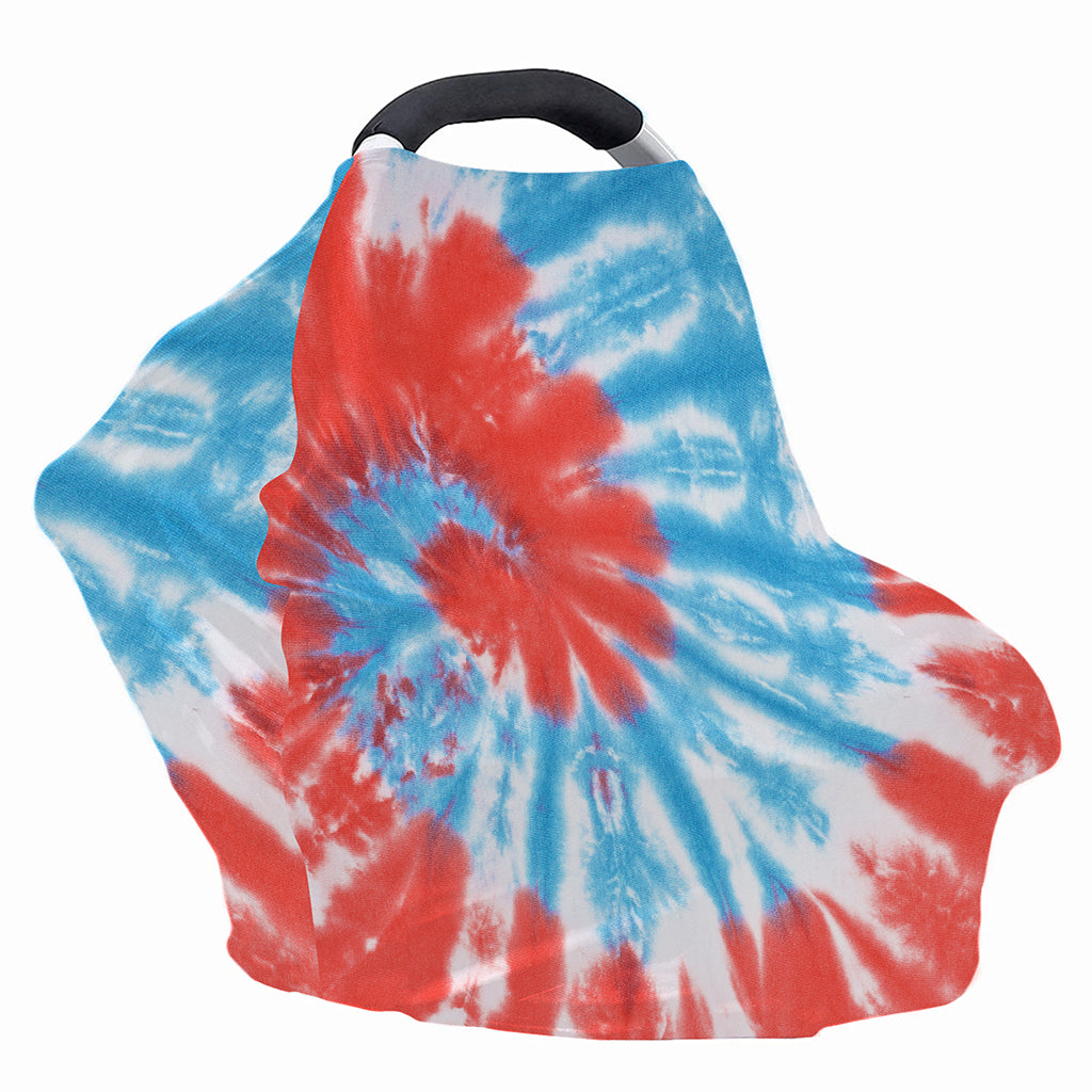 Orange And Blue Tie Dye Print Baby Seat Cover
