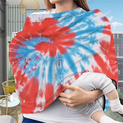 Orange And Blue Tie Dye Print Baby Seat Cover
