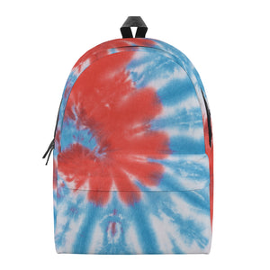 Orange And Blue Tie Dye Print Backpack