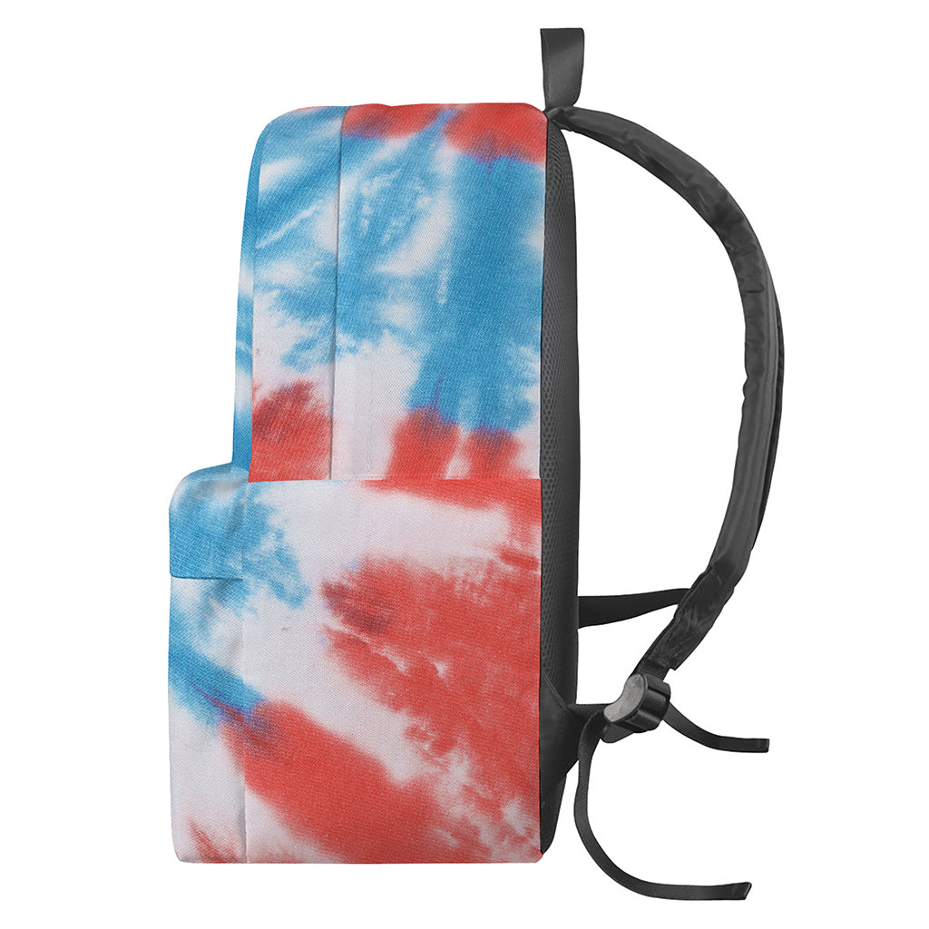 Orange And Blue Tie Dye Print Backpack