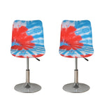 Orange And Blue Tie Dye Print Bar Stool Covers