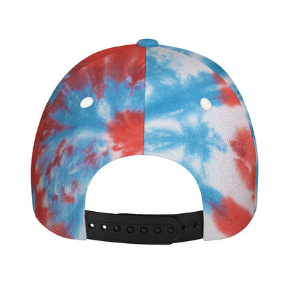 Orange And Blue Tie Dye Print Baseball Cap