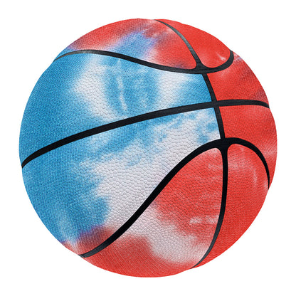 Orange And Blue Tie Dye Print Basketball