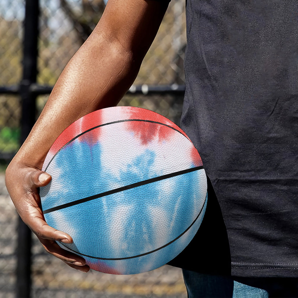 Orange And Blue Tie Dye Print Basketball