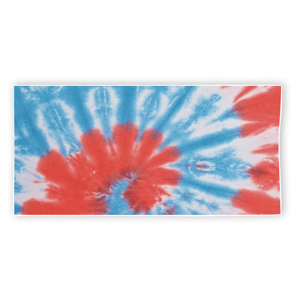 Orange And Blue Tie Dye Print Beach Towel