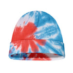 Orange And Blue Tie Dye Print Beanie