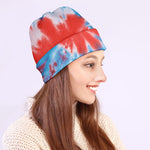 Orange And Blue Tie Dye Print Beanie