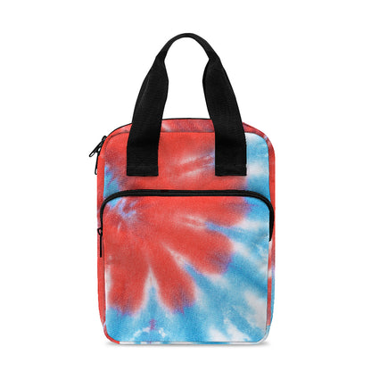 Orange And Blue Tie Dye Print Bible Tote Bag