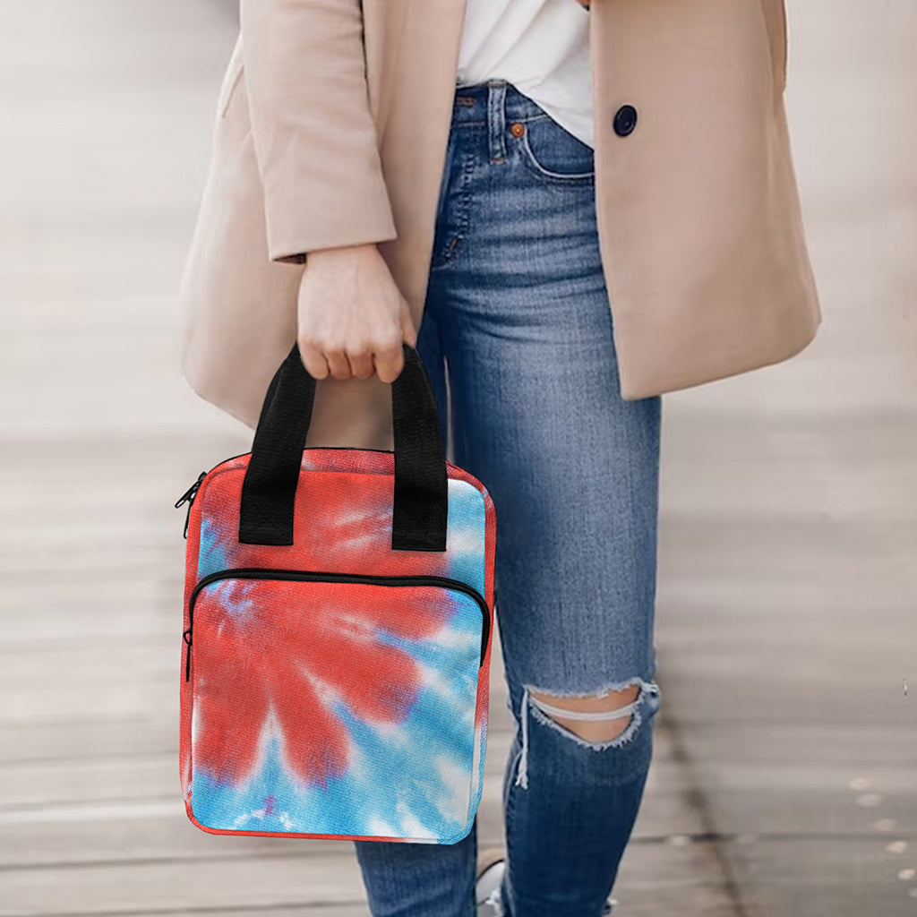 Orange And Blue Tie Dye Print Bible Tote Bag