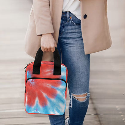 Orange And Blue Tie Dye Print Bible Tote Bag