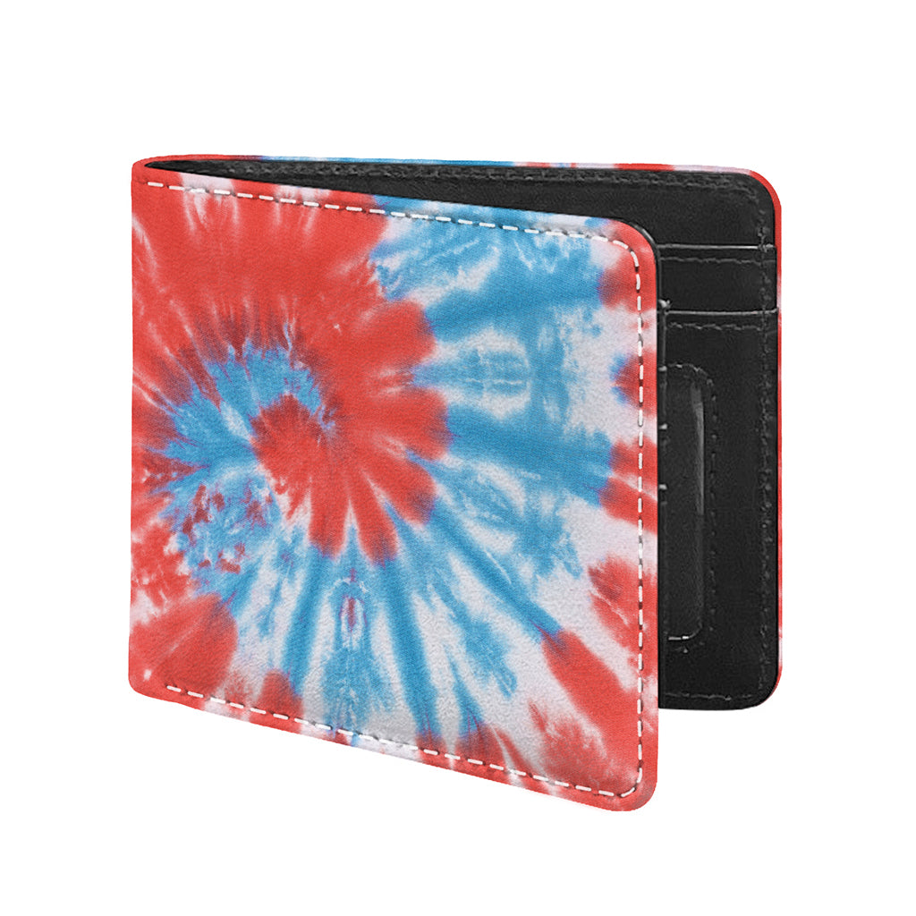 Orange And Blue Tie Dye Print Bifold Wallet