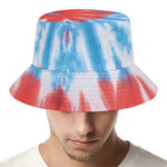 Orange And Blue Tie Dye Print Bucket Hat