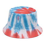 Orange And Blue Tie Dye Print Bucket Hat