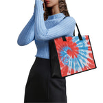 Orange And Blue Tie Dye Print Canvas Tote Bag