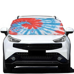 Orange And Blue Tie Dye Print Car Windshield Snow Cover